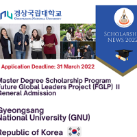 Scholarship Offer from Gyeongsang National University (GNU), Republic of Korea