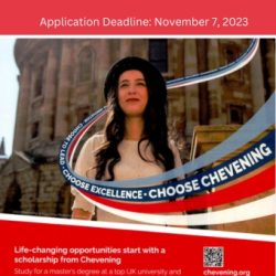 UK-CheveningScholarships2024-2025, Application Deadline: November 7, 2023