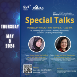 Join the Special Lecture on ‘Carbon Neutral and Net Zero’ and ‘Circular and Waste Management’ at SUT: May 9, 2024