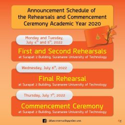 Announcement Schedule of the Rehearsals and Commencement Ceremony Academic Year 2020