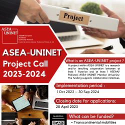 ASEA-UNINET Project Call 2023-2024, Deadline: April 20, 2023
