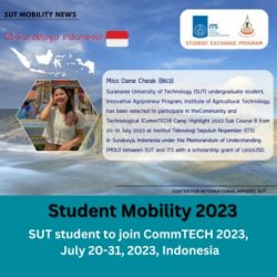 SUT Student to join CommTECH Camp Highlight 2023, Indonesia, July 20-31, 2023