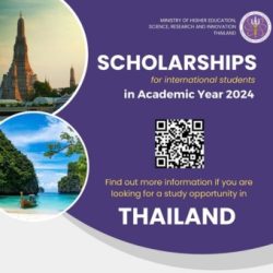 Call for applications for the Thailand Scholarships (Year 2024) Deadline: March 15, 2024.