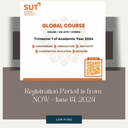 SUT Global Course Trimester 1 of Academic Year 2024, Deadline: June 14, 2024
