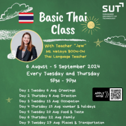 Join Our Basic Thai Class for Daily Life Communication! : August 6 – September 5, 2024