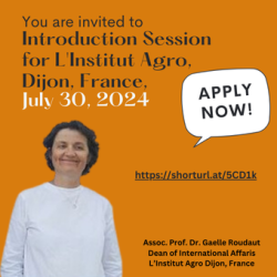 Invitation to Introduction Session for L’Institut Agro, Dijon, France, July 30, 2024