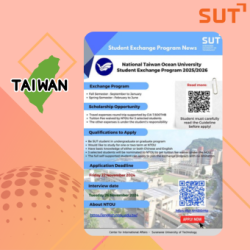 SUT Students – Join NTOU, Taiwan Exchange Program 2025/26! Apply by Nov 22!