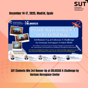 SUT Students Win 3rd Runner-Up at COLOSSUS X-Challenge by German Aerospace Center, October 14-17, 2025, Spain