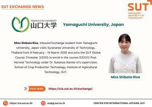 SUT Welcomes Exchange Student from Yamaguchi University under Academic Collaboration Agreement